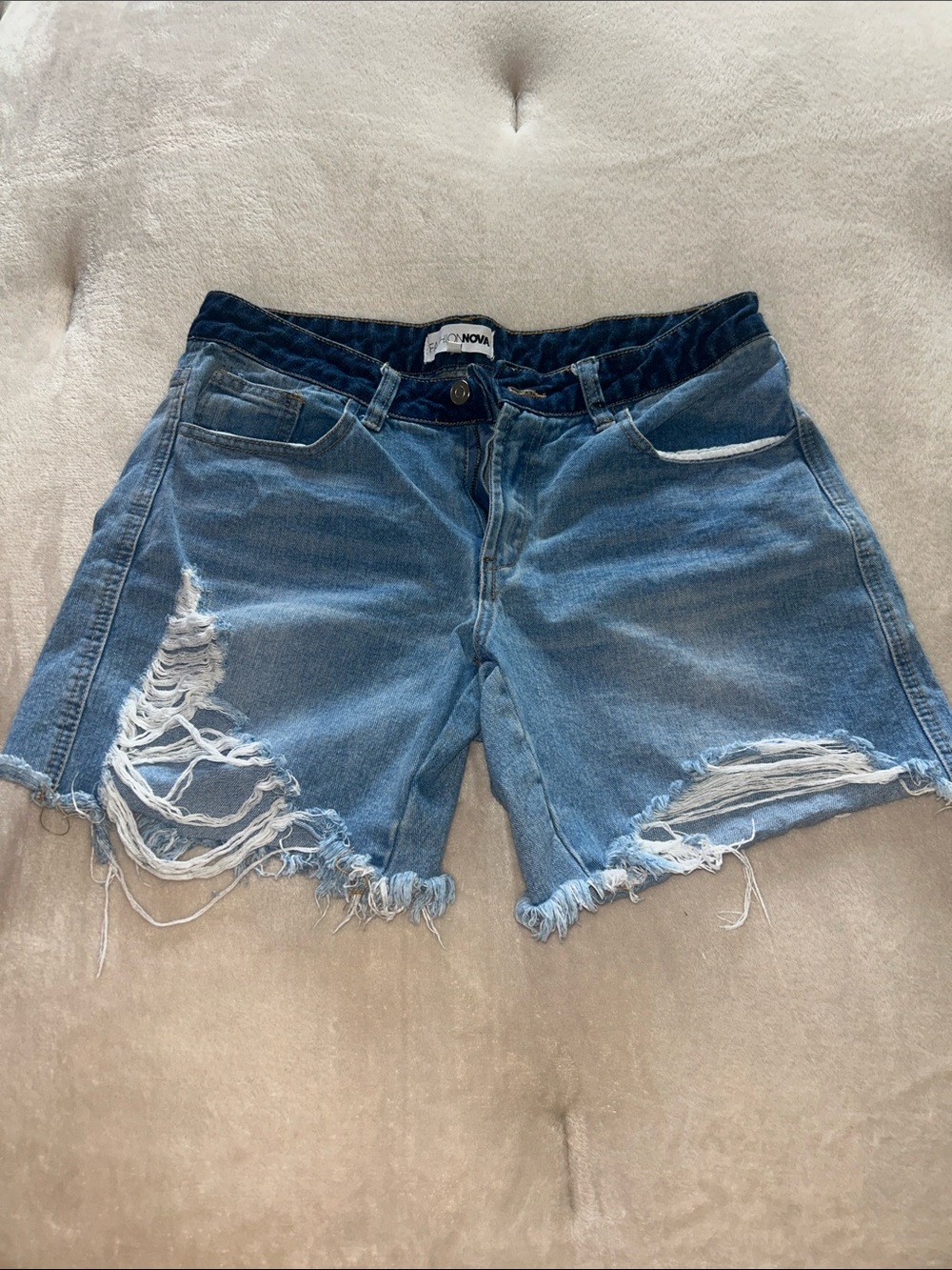 Distressed Blue Denim Women’s Shorts